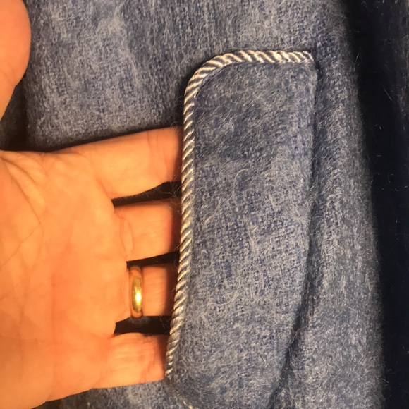 Vintage Nicole Summers Made in USA mohair coat size 16 light blue - Picture 3 of 9